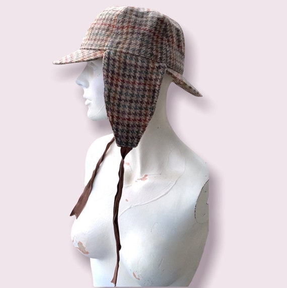 Retro Wool Hat Plaid Deerstalker By Harrods - image 3