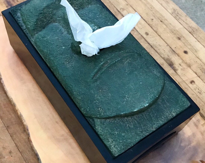 Moai Tissue Box Holder Easter Island Kleenex Dispenser Tiki Kleenex Box