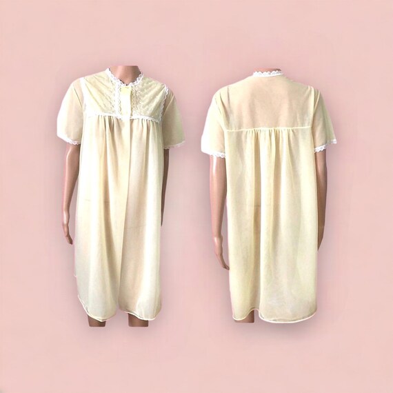 Chiffon Robe Short Sheer Dressing Gown 1950’s Fas… - image 8