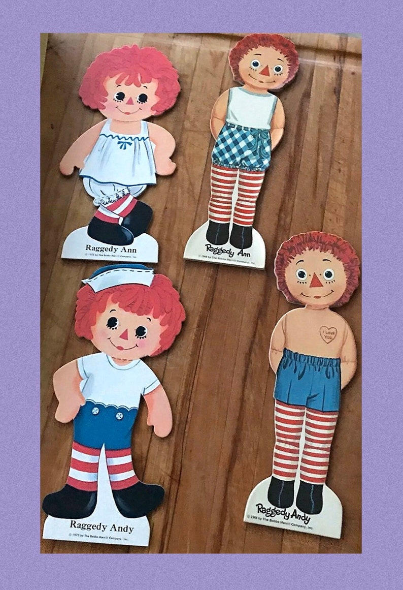Raggedy Ann Doll Paper Dolls Vintage Paper Dolls Paperdoll Etsy