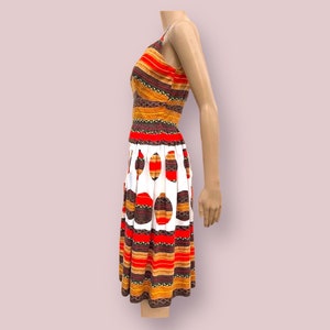 Retro Dress MOD Colorful Cotton 1960s Fashion image 3