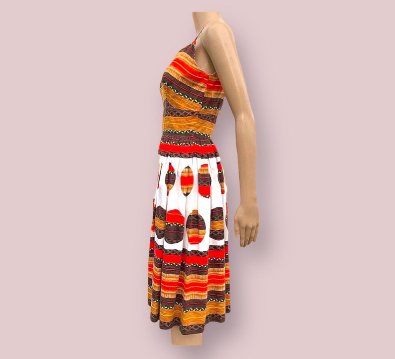 Retro Dress MOD Colorful Cotton 1960s Fashion image 3