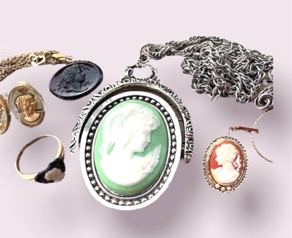 Cameo Jewelry Mixed Victorian Estate Lot - image 3