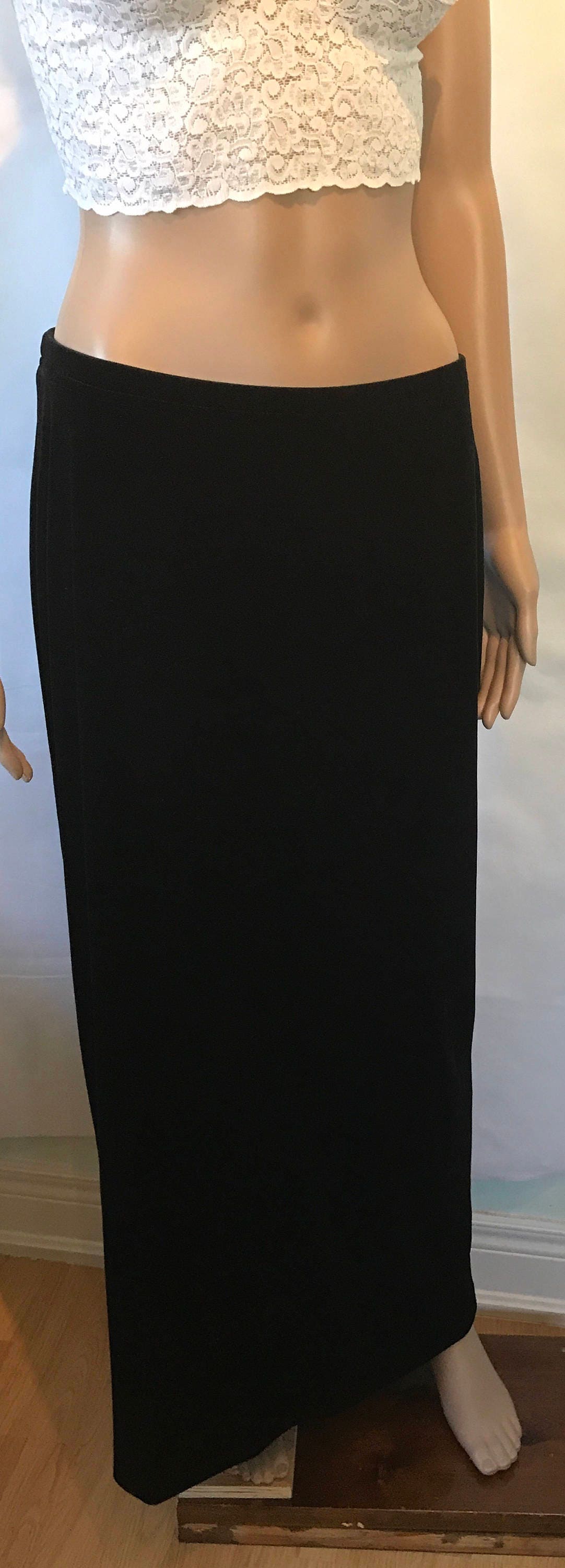 Vintage Skirt / Black Velour / Maxi Skirt / Long Skirt / 1990s | Etsy