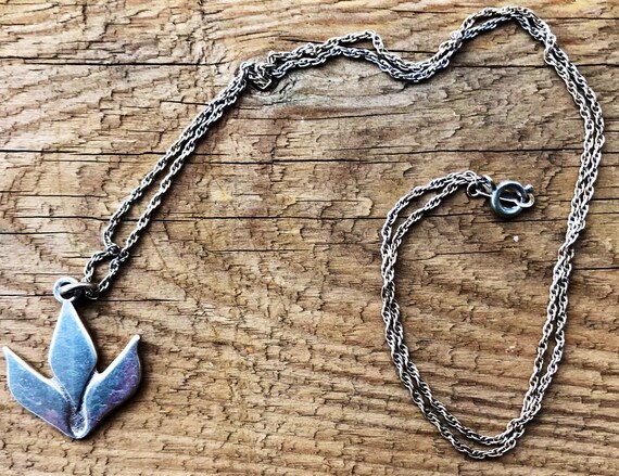 Necklace Sterling Silver 70s Women’s Jewelry Lotus