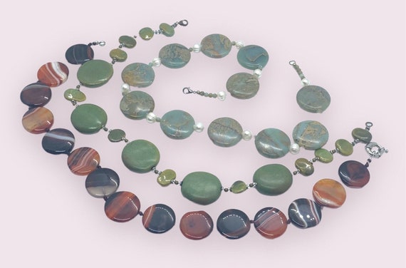 Agate Necklaces Polished Retro Statement Jewelry … - image 5