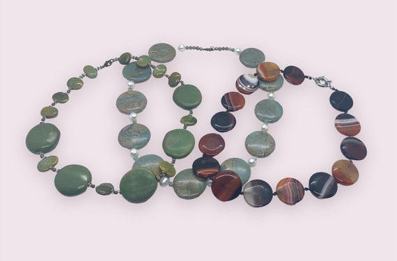 Agate Necklaces Polished Retro Statement Jewelry … - image 1