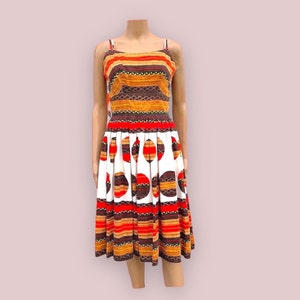 Retro Dress MOD Colorful Cotton 1960s Fashion image 1