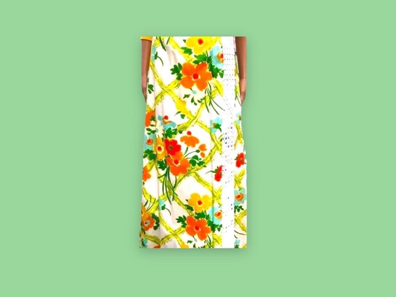 Floral Maxi Skirt Retro Designer Wrap Around By M… - image 7