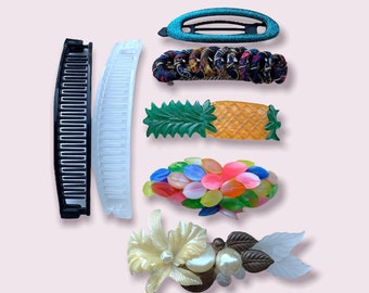 Retro Hair Clips Colourful Large Barrettes Accessory Lot