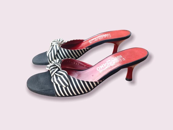 Salvatore Ferragamo Shoes Vintage Kitten Heel Slides Etsy UK