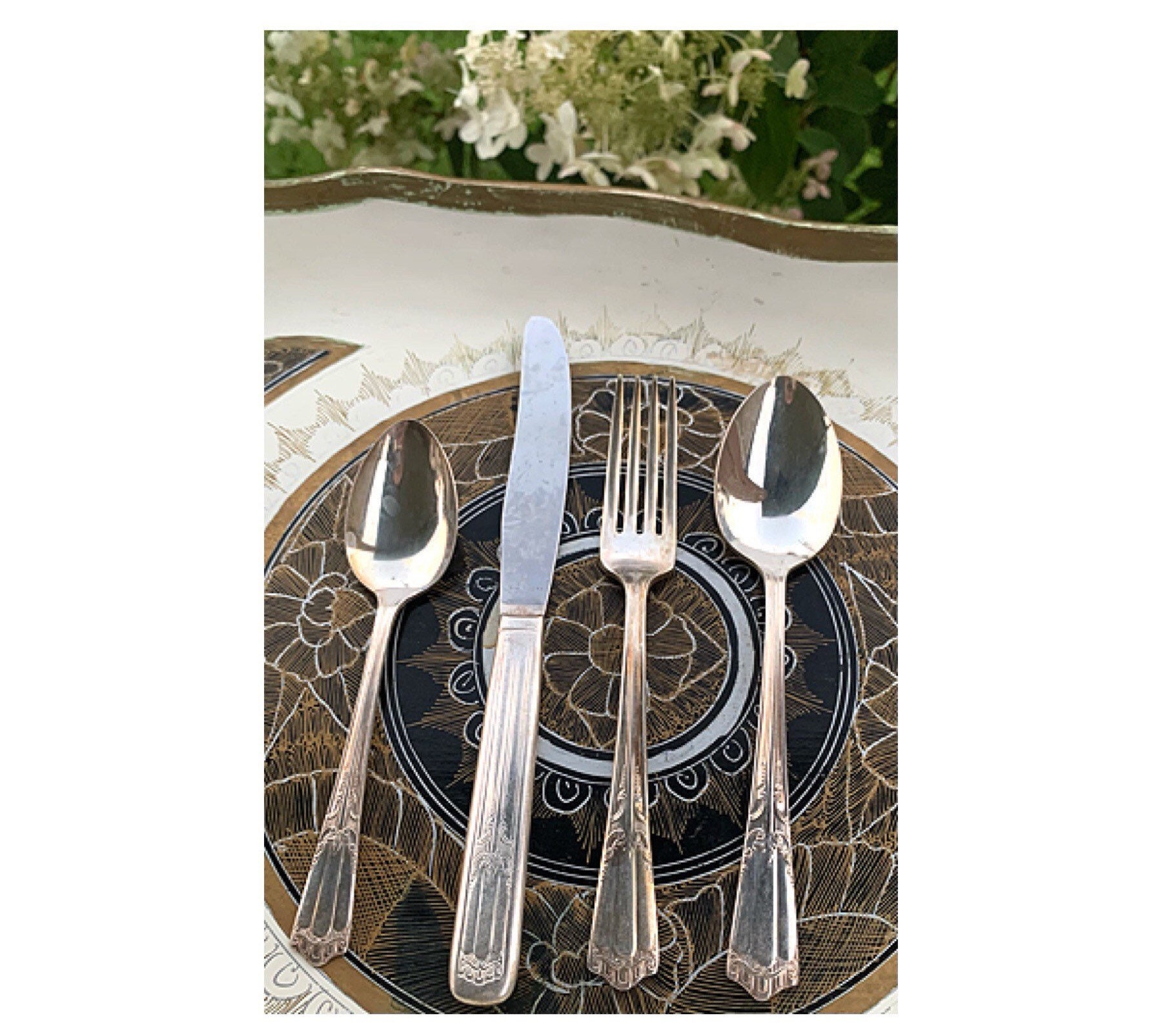 Flatware Silverware Silver Lenox Deerfield Silver Plate Art Etsy