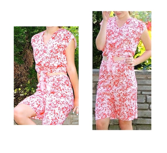 Pinup Outfit Shorts Set Matching Outfit Two Piece