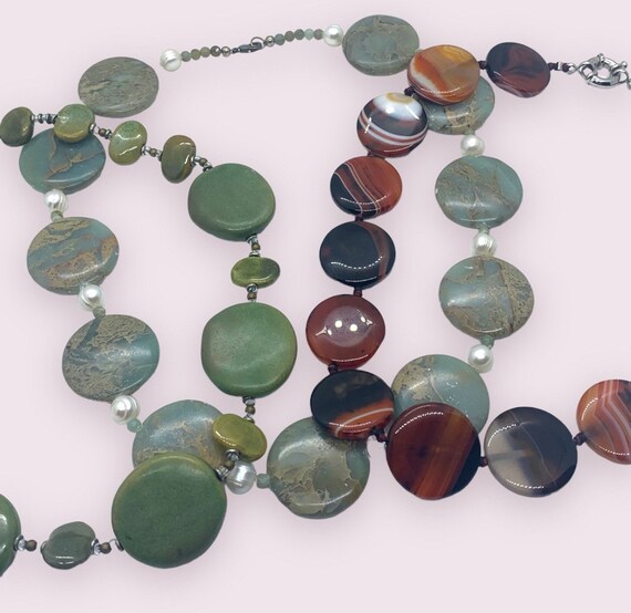 Agate Necklaces Polished Retro Statement Jewelry … - image 7