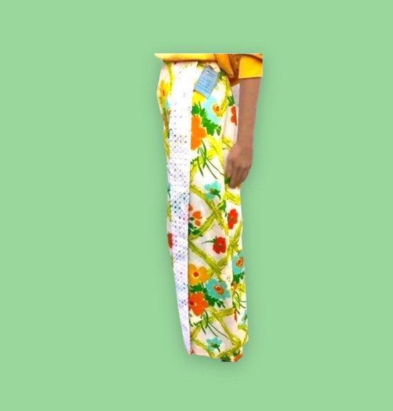 Floral Maxi Skirt Retro Designer Wrap Around By M… - image 2