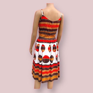 Retro Dress MOD Colorful Cotton 1960s Fashion image 6