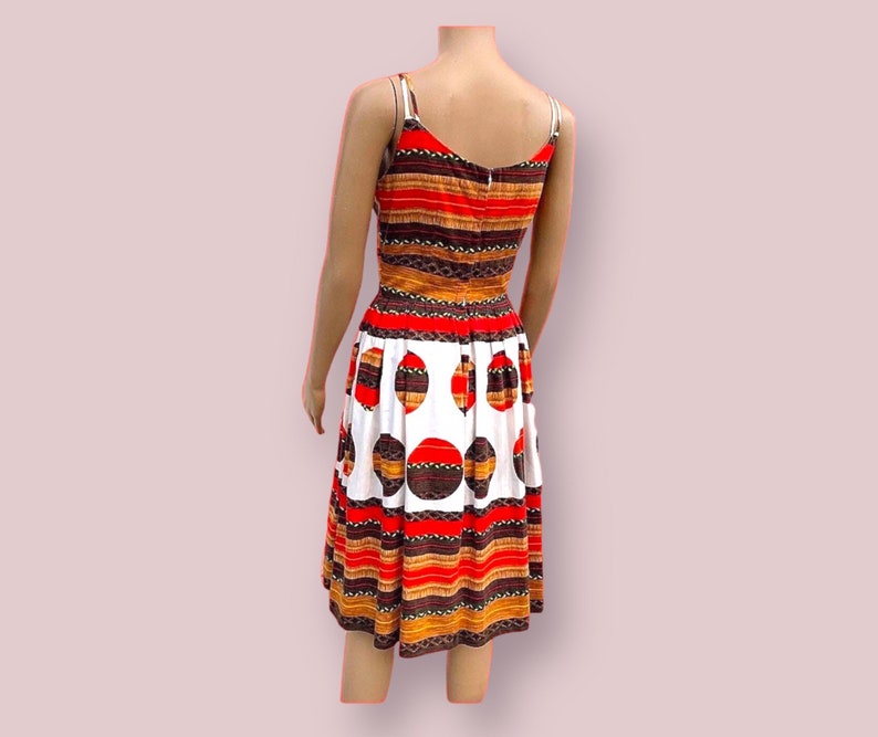 Retro Dress MOD Colorful Cotton 1960s Fashion image 6