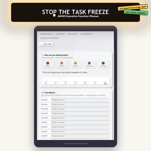 ADHD Executive Function Planner | Task Initiation Printable | Executive Dysfunction Planner | Adult ADHD Planner | Digital Download