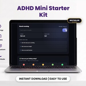 ADHD Mini Starter Kit | Interactive Web App | Try Before You Buy Sample Planner | Energy Tracker and Task Starter | Instant Download