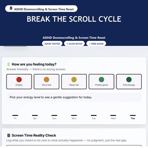 ADHD Doomscrolling and Screen Time Reset | Phone Habit Tracker | Printable + Digital | Instant Download