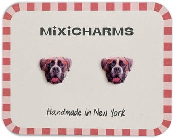 Fawn Boxer Dog Stud Earrings: Hypoallergenic Stainless Steel, Dog Mom Gift