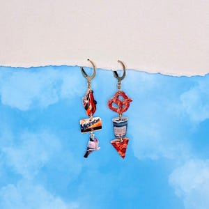 NYC-oorbellen | New York City hangende hoepelsieraden | Pizza, koffie, krakeling, Metrocard, taxi, duivenbedel | Kerstcadeau voor haar