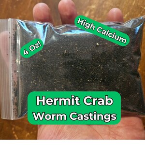 Hermit Crab Worm Castings: Calcium & Microbe-Rich Food - 4oz