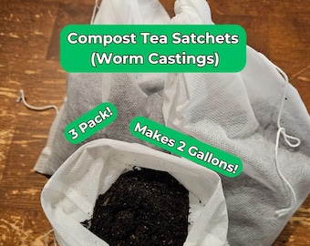 Worm Castings Compost Tea Bags: Soil Booster for Houseplants & Gardens