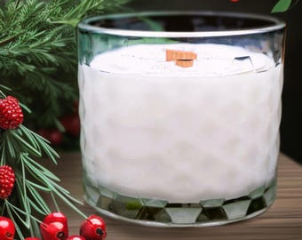 Handmade Scented Soy Wax Candle 16oz 8oz: Wood Wick, Eco-Friendly Fall / Christmas Candles