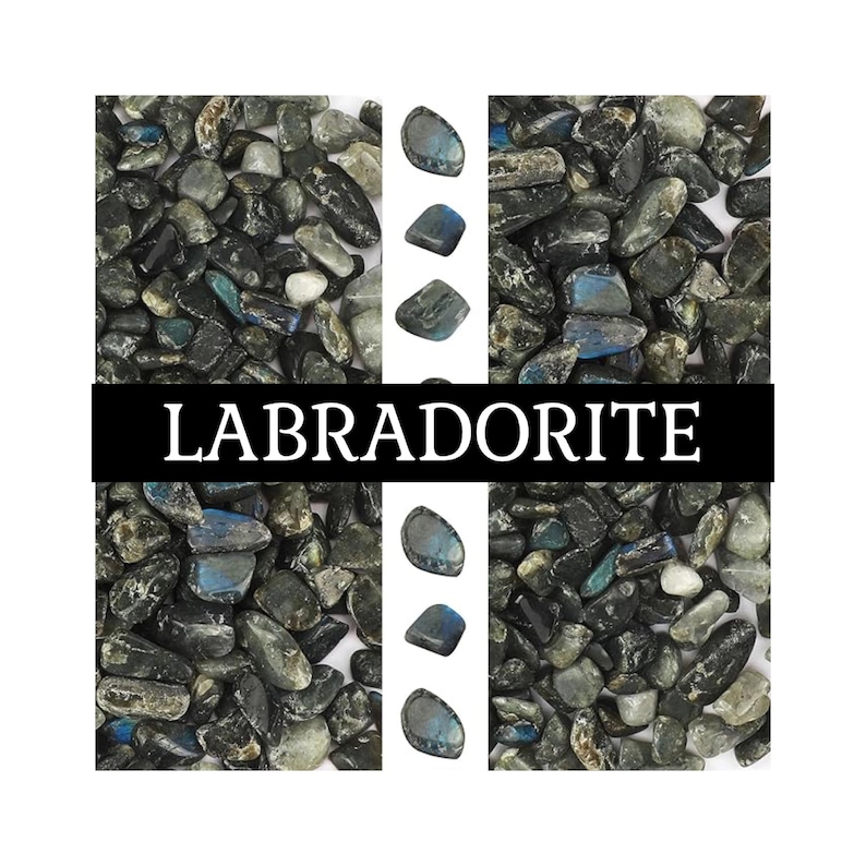 Reed Diffuser with Crystal Chips: Naturally Scented Home Decor Room Fragrance Grey Labradorite