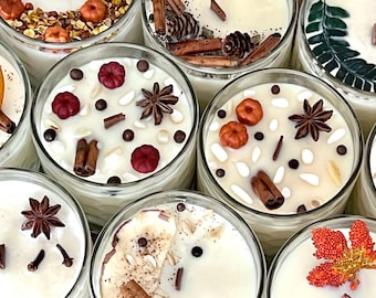 16oz Fall Scented Candles | Wood Wick Soy Candle | Thanksgiving Hostess Gift | Autumn Home Decor