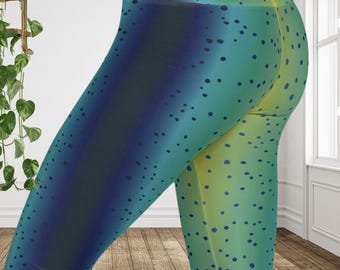 Mahi Mahi Leggings | Vibrant Fish Print Yoga Pants | Coastal Activewear for Women