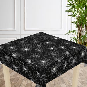 Spiderweb Tablecloth | Halloween Square Table Cover Gothic Party Decor