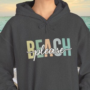 Strand bitte Pullover | Lustiger Küsten Hoodie | Strand-Liebhaber-Geschenk | Gemütlicher Sommer Pullover | Freches Ocean Vibes Shirt