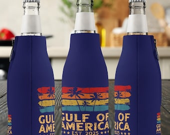 Gulf of America Koozie | Beer Bottle Sleeve | Coastal Drink Holder | Beach Can Cooler | Boating Cooler | Vacation Drink Sleeve