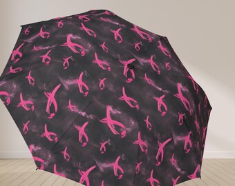 Parasol z różową wstążką | Odzież przeciwdeszczowa wspierająca walkę z rakiem piersi