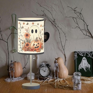 Spooky Season Halloween Lamp | Ghost Pumpkin Fall Decor | Halloween Decor | Autumn Lamp for Bedroom Living Room | Halloween Home Accent