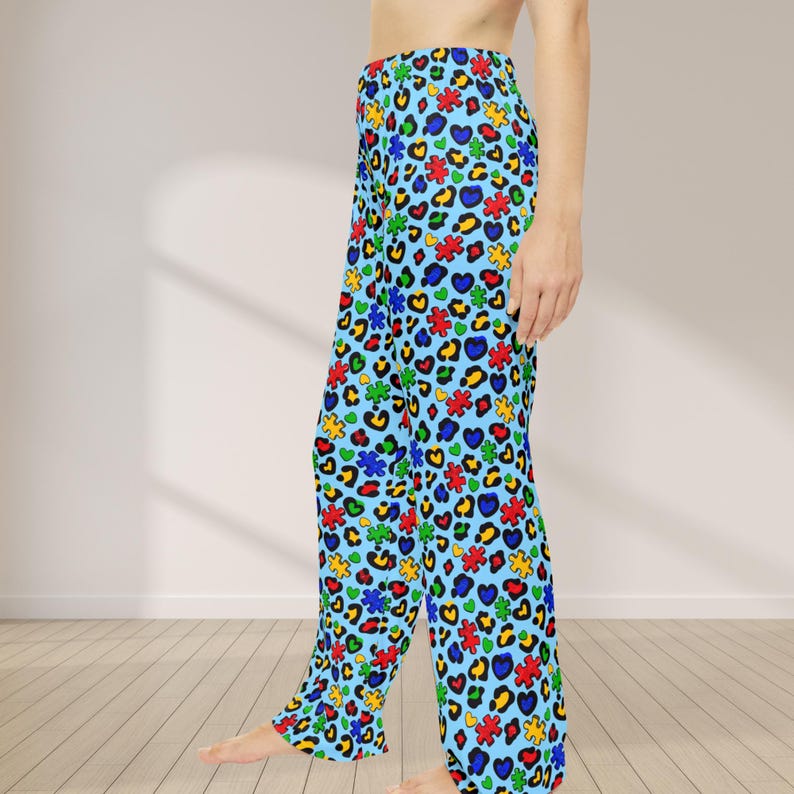Autism Awareness Pajama Pants | Puzzle Heart Womens PJs | Special Education Gift | April Awareness Sleepwear image 5