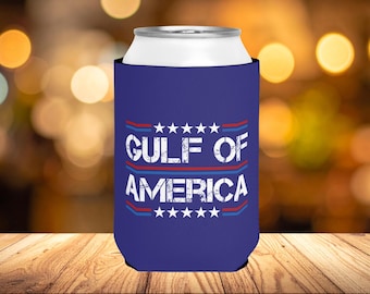 Enfriador de latas del Golfo de América / Funda para cerveza patriótica / Portavasos divertido de EE. UU. / Recuerdo para fiesta del 4 de julio / Regalo para vacaciones en la playa