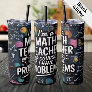 Funny Math Teacher Tumbler: Stainless Steel Gift with Straw