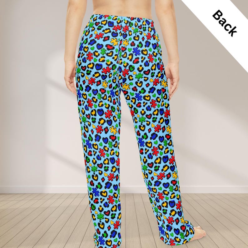 Autism Awareness Pajama Pants | Puzzle Heart Womens PJs | Special Education Gift | April Awareness Sleepwear image 6