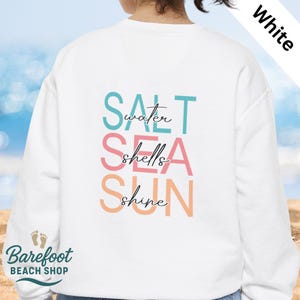 Saltwater Seashells Sunshine Comfort Colors Sweatshirt | Coastal Beach Crewneck | Summer Sea Shell Sun Shirt | Preppy Gift