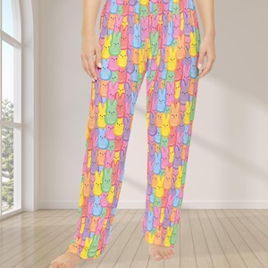 Kids Easter Pajama Pants | Pastel Bunny Print Family Sleepwear image 1
