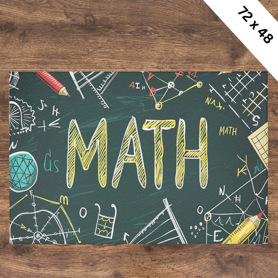 Math Classroom Rug | Chalkboard Design, STEM Decor - Etsy