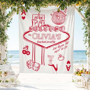 Custom Bachelorette Banner, Vegas Bachelorette Tapestry, Last Disco Party Backdrop, Casino Theme For Bride To Be, Bachelorette Party Banner
