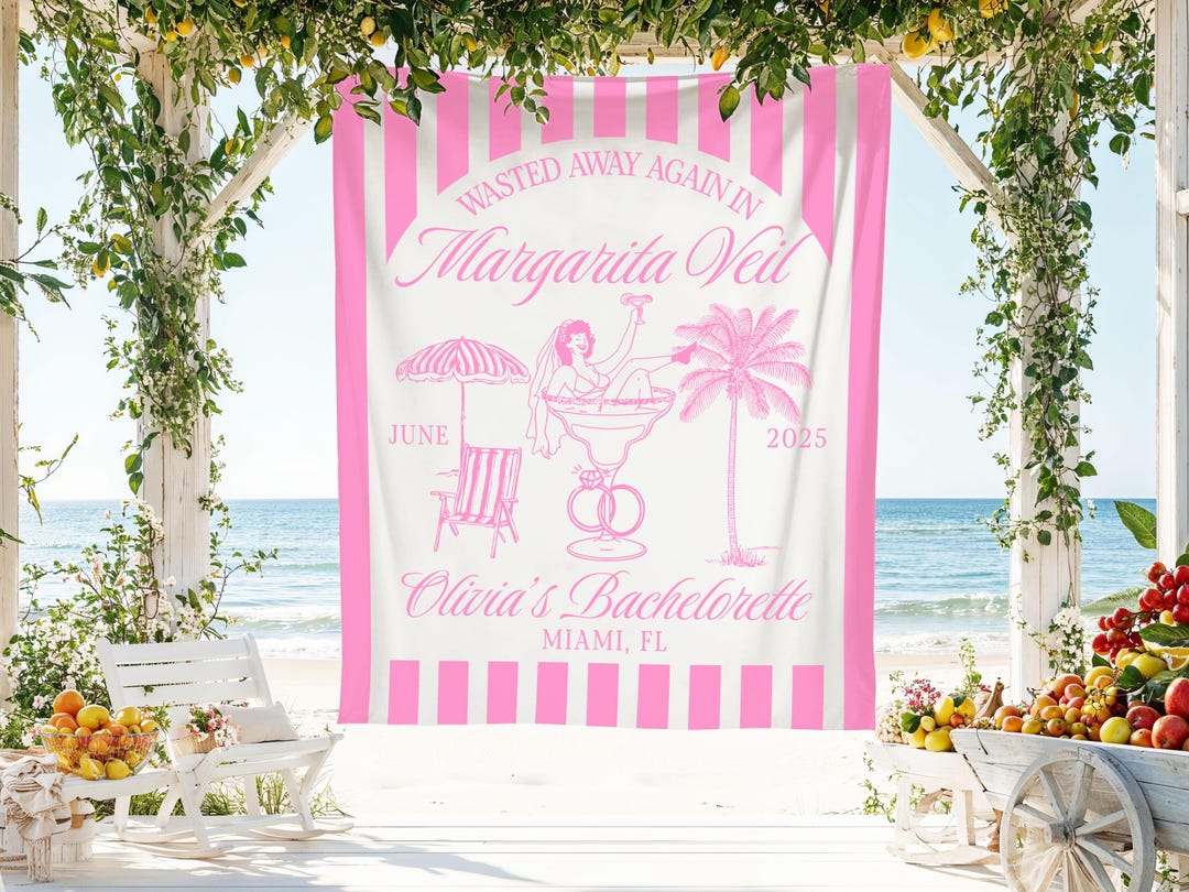 Margarita Veil Bachelorette Banner, Bride to Be Tropical Hen Party ...