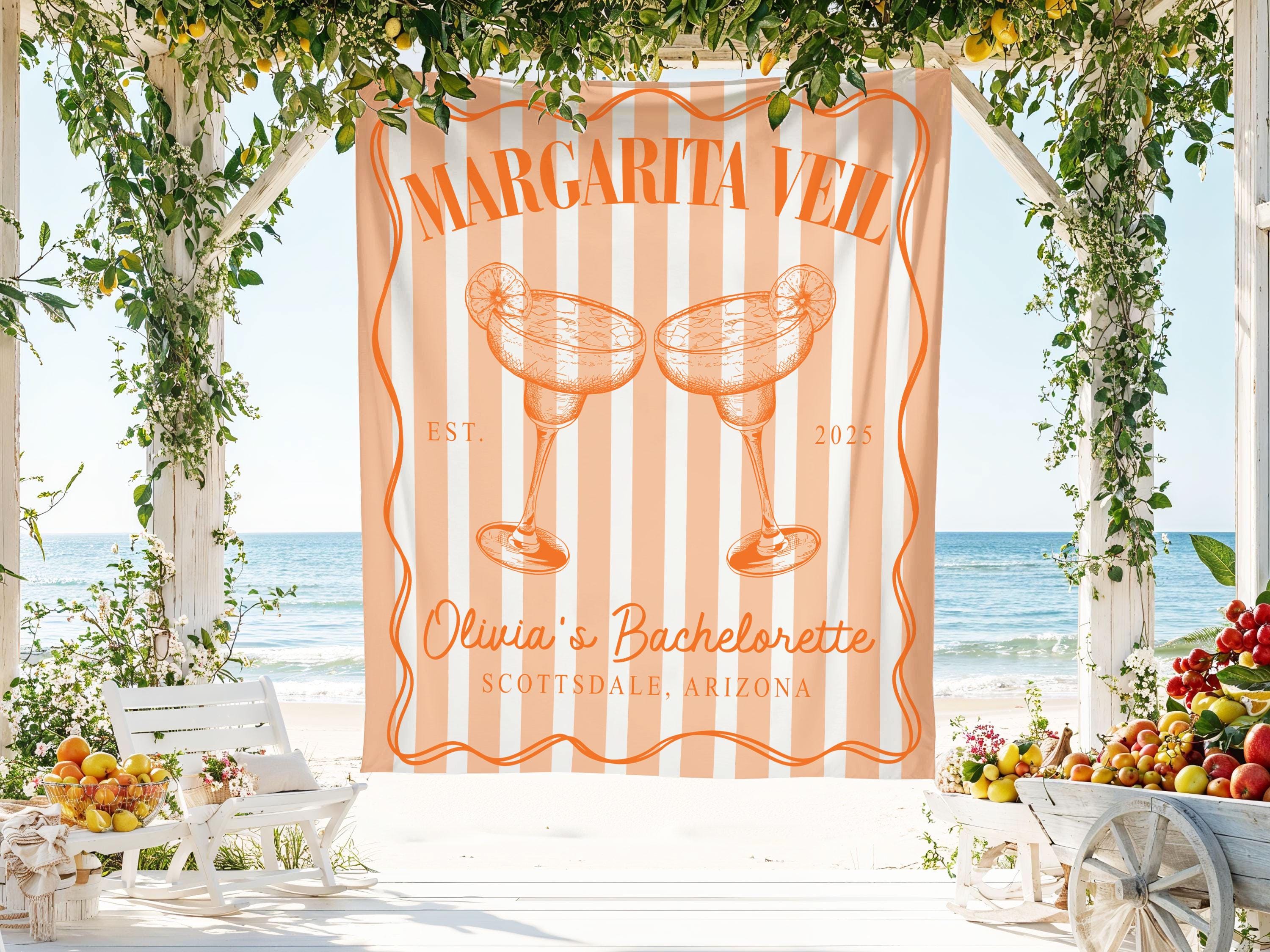 Margarita Veil Bachelorette Banner, Custom Bachelorette Party Tapestry ...