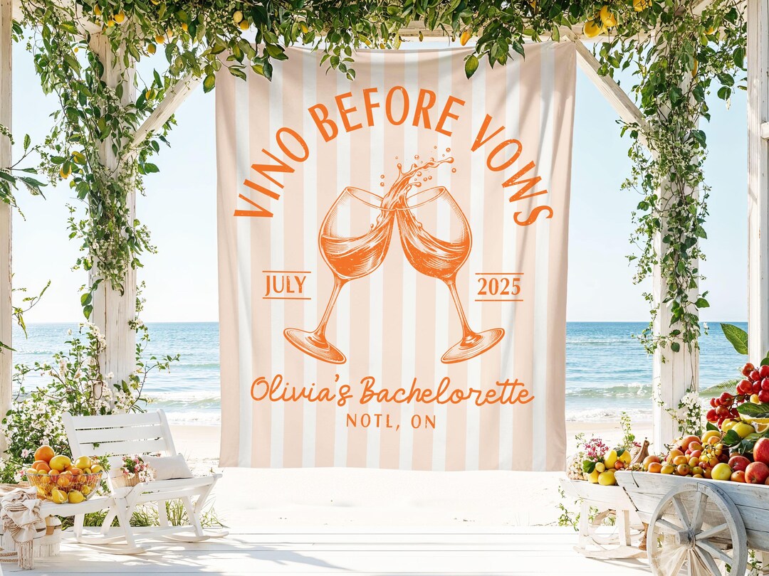 Vino Before Vows Bachelorette Banner, Personalized Bachelorette ...