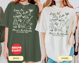 Custom Bachelorette Love On The Lake Shirt, Lake Weekend Bride Tee, Camping Bach Party Shirt, Custom Lake Trip Shirt, Outdoorsy Bachelorette