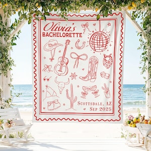 Bachelorette Party Banner, Last Rodeo Tapestry, Custom Bride Banner, Western Cowgirl Backdrop, Scottsdale Hen Party, Bridal Shower Banner